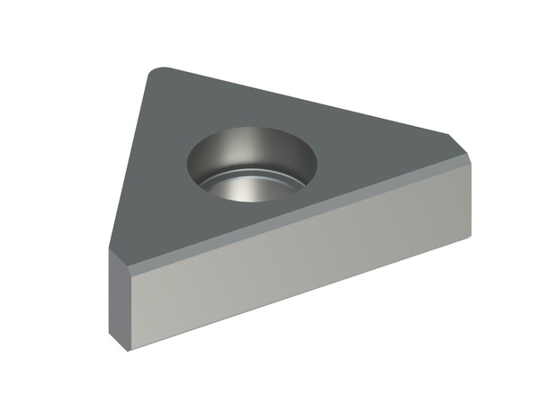 Stator bed knife 120×89×32, Premium Line, triangular shape, 75° tip rounded top, flattened on sides 