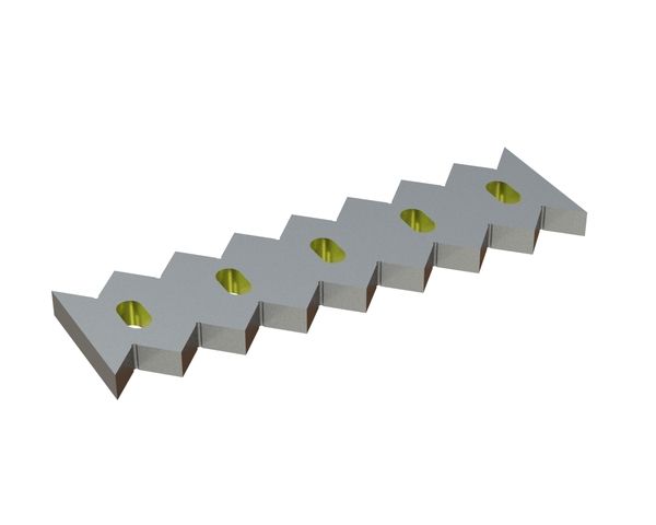 Stator blade, 500x141x28, Eco Line, version 43, X version for Lindner Recyclingtech 