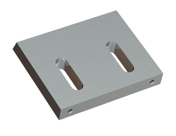 Stator knife 200x170x28 Premium Line 2 long slots, edge 90°/70°, 2xM10 threads, X-version 