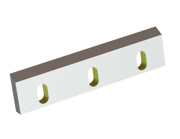 Stator knife 298x72x19, Eco Line, 3 slotted holes, cutting edge 60°, X version 