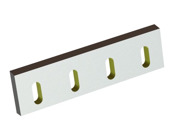 Stator knife 368x100x22 Eco Line, 4 slotted holes, cutting edge 78°, 3xM10, X version for Tria 