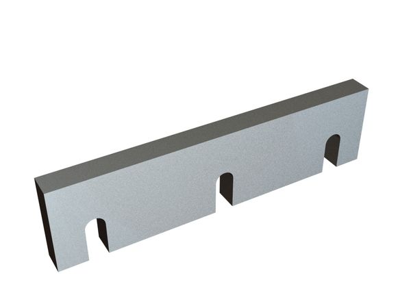 Stator knife 388x100x28 Premium Line, 3 slots, cutting edge 90°, Y version for Herbold Meckesheim USA - Resource Recycling Systems Inc. 