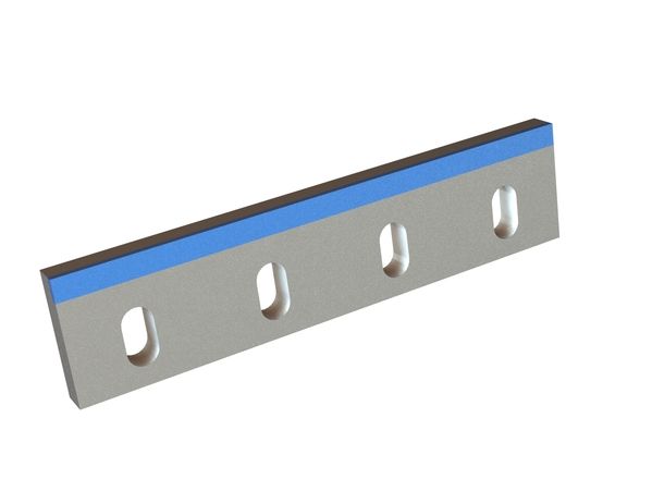 Stator knife 400x90x20, Hybrid Line, cutting edge 85°, M10, carbide grade H5, 4x slotted holes 23x43 