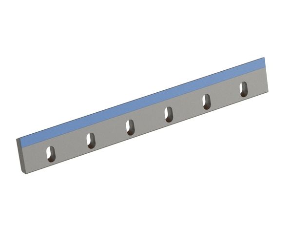 Stator knife 410x57x16, Hybrid Line, cutting edge 75°, carbide grade H3, 6x slotted holes 13x25 for Heinrich Dreher Maschinenbau 