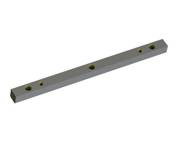 Stator knife 491x30x30 Premium Line, 3 countersunk holes, 2xM12 thread, Y version for ZERMA America LLC 