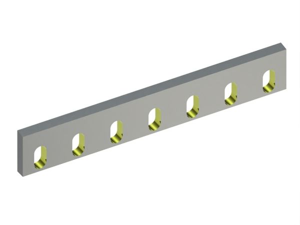 Stator knife 615x102x22, Eco Line, 7 slotted holes, cutting edge 82°, 2x 1/2-13 UNC LH threads 