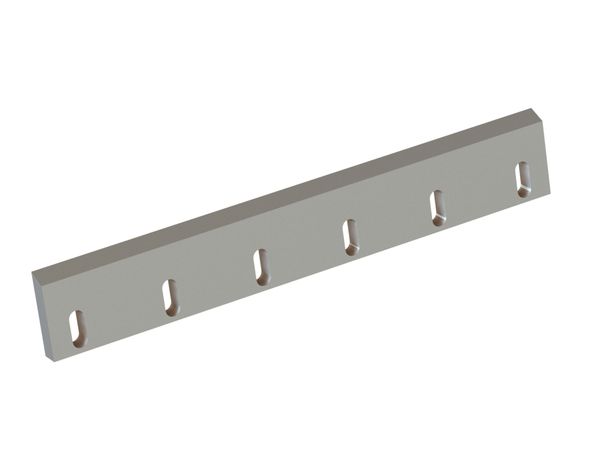 Stator knife 638x100x22, PremiumCut, 6 slotted holes, 3xM12 threads, cutting edge 65° for Tria 