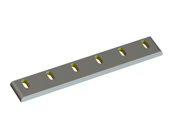Stator knife 648x96x22, Eco Line, 6 slotted holes, cutting edge 75°, X version for Heinrich Dreher Maschinenbau 