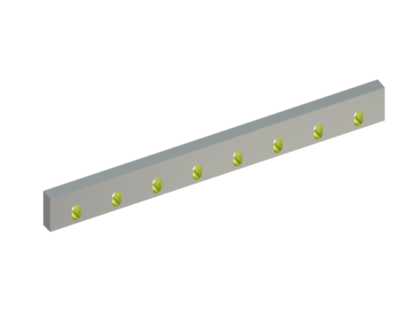 Stator knife 830x90x30, StandardCut, 8 slotted holes 18x22, cutting edge 85°, Y version 