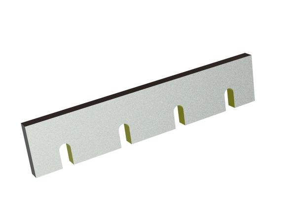 Stator knife (deflector wedge) 485x100x22 StandardCut, 4 slots 22x46, 2xM10 threads, X version for Herbold Meckesheim GmbH Herbold SMS