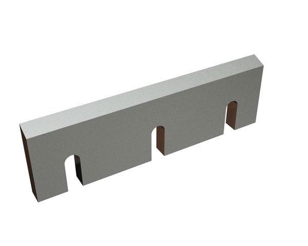 Statormesser 220x68x14 Premium Line 3 Schlitze, Schneide 70°, X-Variante für Netzsch-Condux Mahltechnik GmbH 