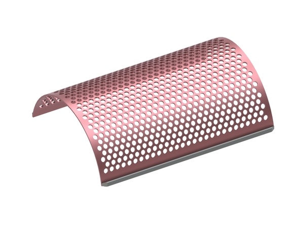Strainer basket 1164 wide, screen plate thickness t=10, perforation Ø12, web 4, Hardox 