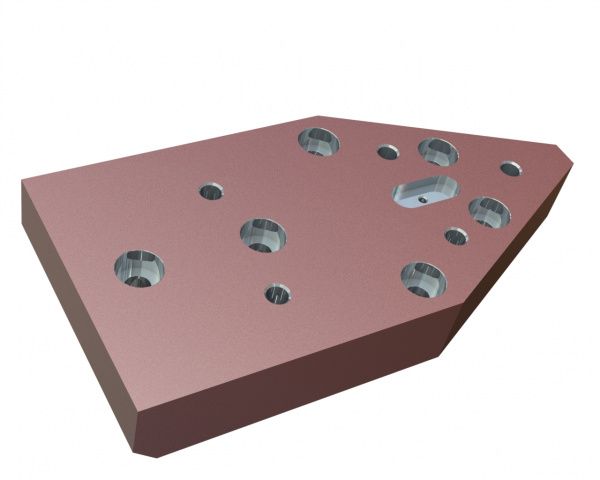 Support de lame statore centre 475x233x70 Hardox pour Eldan Recycling Eldan SC | Super Chopper