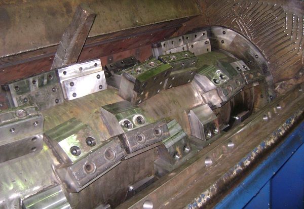 Support for knife holder 180x82x18, 4 countersunk holes for MeWa | Ehehalt | Andritz MeWa | THM Recycling Mewa UG 1608