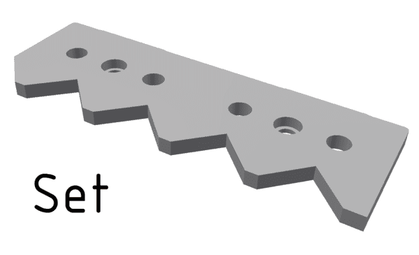 Support set 6-parts 2. counter knife 80x80 for Vecoplan LLC (Retech) 
