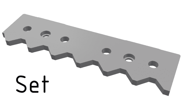 Support set for stripper comb, set of six for Vecoplan LLC (Retech) 