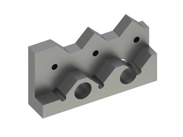 Supporto controcoltello sinistro 307x164x68/37, Premium Line, a gradini, 3 intagli dentati per Weima Maschinenbau GmbH 