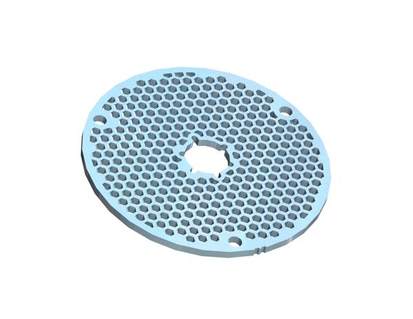 Tamis de coupe Ø329x12, acier inoxydable, passage de bille Ø12 