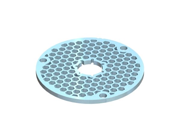Tamiz de corte Ø260x12, acero inoxidable, paso de bola Ø15 