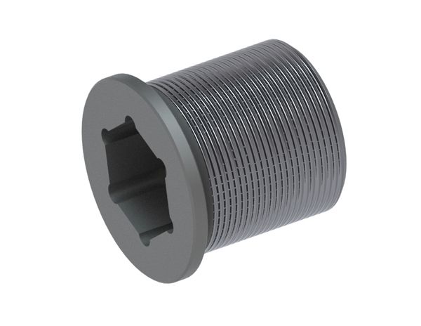 Threaded bushing Ø50x45, M42, internal thread M24, width across flats 27 for THM Recycling 