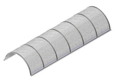 Tôle de criblage, largeur 1450, épaisseur t=3+2, perforation Ø3, ligament 2, acier de construction pour Eldan Recycling Eldan FG 1500