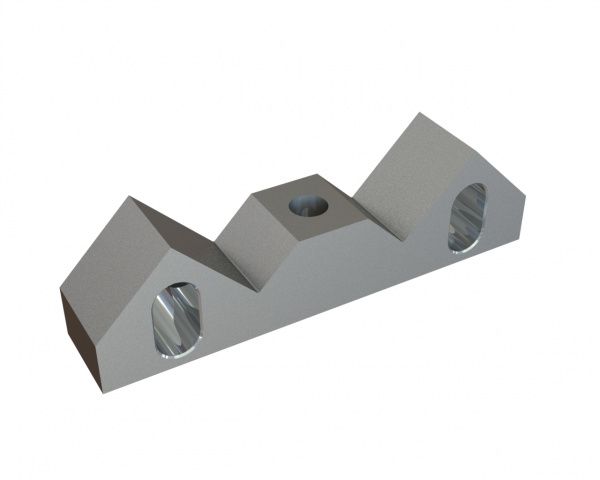 Tope de contracuchilla 126x35x25, versión 40, 2 agujeros ranurados, 1x M12 para Vecoplan Vecoplan VAZ 1800