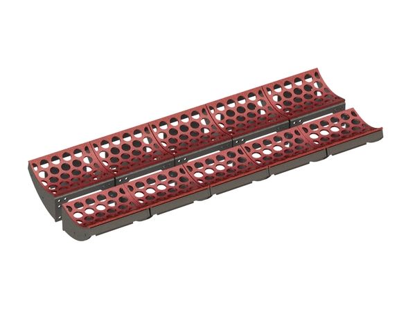 Upper 10-piece screen basket 2x2460 mm wide, screen plate thickness t=15 for Vecoplan LLC (Retech) Vecoplan VNZ 250 XL