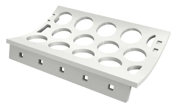 Vaglio porta di mantenimento esterno foratura 80mm Hardox, con rompitruciolo per Vecoplan 