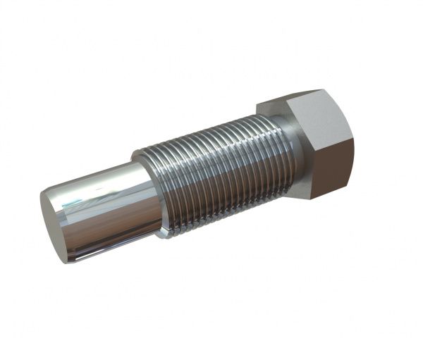 Vite di regolazione lunghezza 128 mm, testa esagonale, tra piani 46 per Lindner Recyclingtech Lindner Jupiter