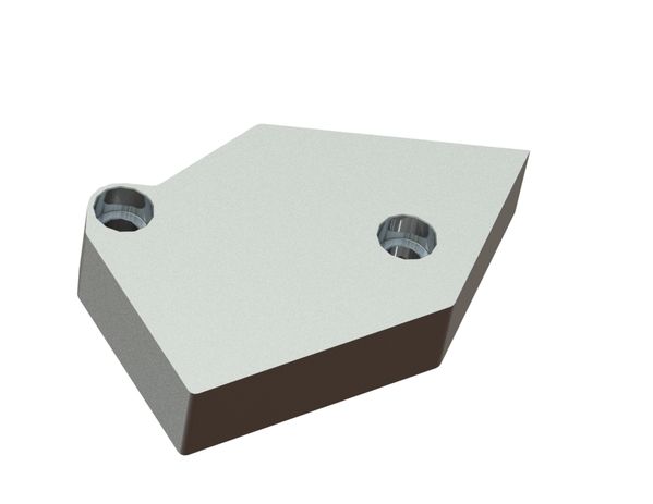 Wear plate 200x122.4x40, 2 countersunk holes Ø17/Ø25, structural steel for Lindner Recyclingtech 