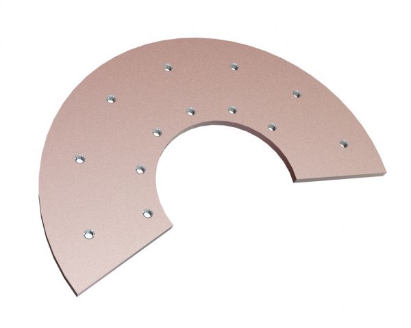 Wear plate lower part Ø409/Ø163x10 Hardox for Eldan Recycling Eldan FG 952