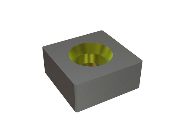 Wendeplatte 65x65x28 Eco Line Ecken gefast, W1-Variante für Lindner Recyclingtech 