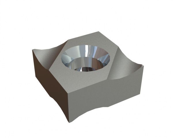 Knife 65x65x28, pointed corners, Premium Line, countersunk on both sides, X version