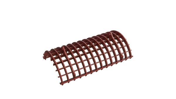 Siebkorb unten 1510 breit, Siebblechstärke t=15 Lochung 90x95, Steg, 15/20