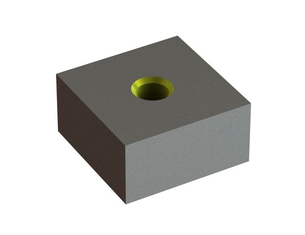 Wendeplatte flach 60x60x30, Eco Line, M16 Gewinde